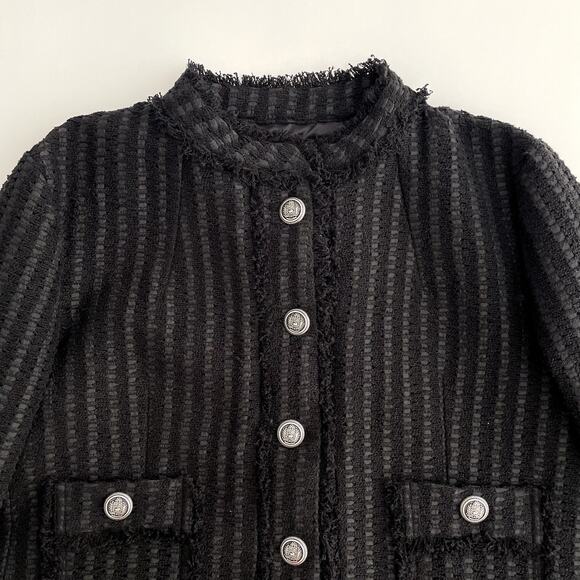 SAND Copenhagen Chili Tweed Jacket Size 38 Black Fringe - Picture 4 of 16
